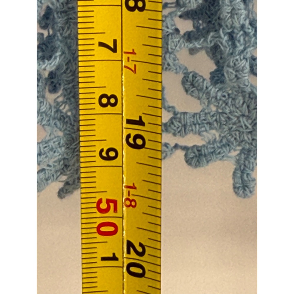Rabbit Rabbit Rabbit Designs Blue Crochet Cotton Cardigan Sweater Sz M - Picture 3 of 9